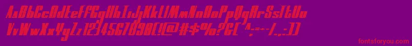 moonrunnerextraexpandital Font – Red Fonts on Purple Background