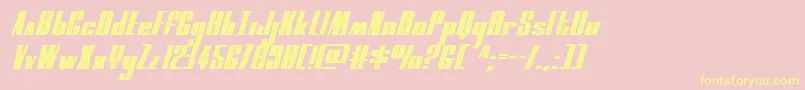 moonrunnerextraexpandital Font – Yellow Fonts on Pink Background