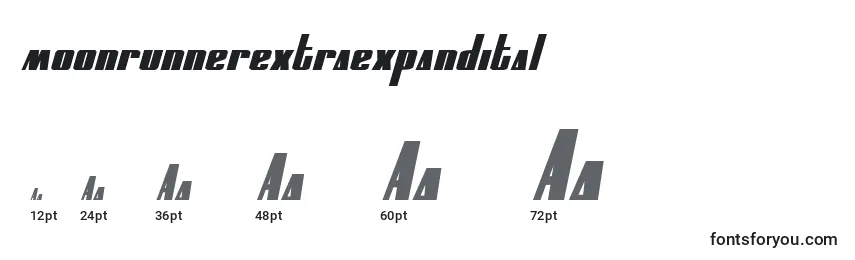 Размеры шрифта Moonrunnerextraexpandital (134901)