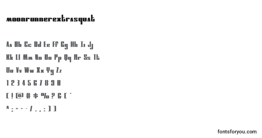 Schriftart Moonrunnerextrasquat (134902) – Alphabet, Zahlen, spezielle Symbole