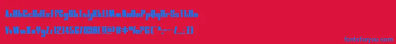 moonrunnerextrasquat Font – Blue Fonts on Red Background