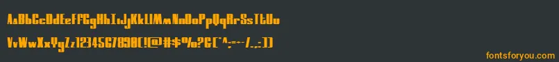 フォントmoonrunnerextrasquat – 黒い背景にオレンジの文字