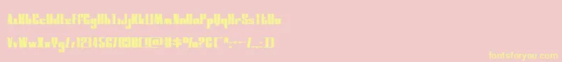 moonrunnerextrasquat-Schriftart – Gelbe Schriften auf rosa Hintergrund