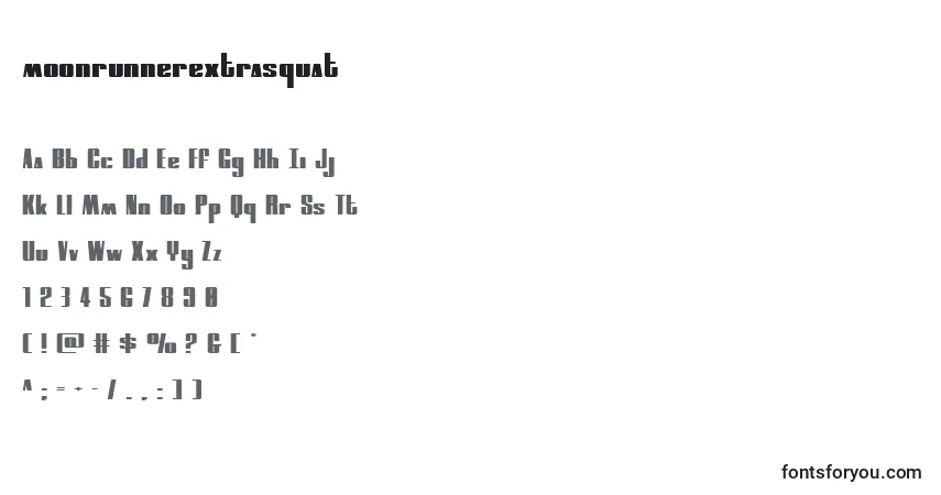 A fonte Moonrunnerextrasquat (134903) – alfabeto, números, caracteres especiais