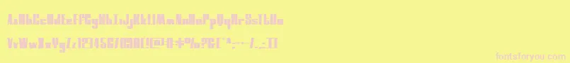 moonrunnerextrasquat-Schriftart – Rosa Schriften auf gelbem Hintergrund