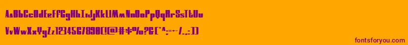 moonrunnerextrasquat Font – Purple Fonts on Orange Background