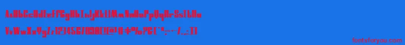 moonrunnerextrasquat Font – Red Fonts on Blue Background