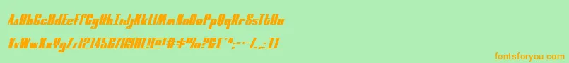 moonrunnerextrasquatital-fontti – oranssit fontit vihreällä taustalla