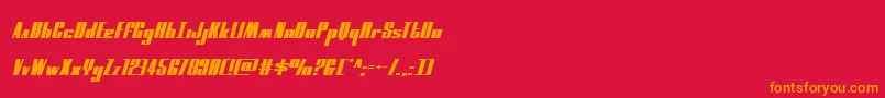 moonrunnerextrasquatital Font – Orange Fonts on Red Background