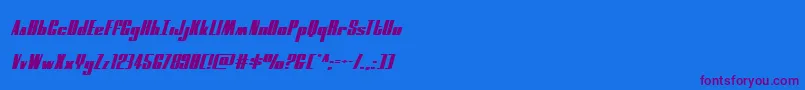 moonrunnerextrasquatital Font – Purple Fonts on Blue Background