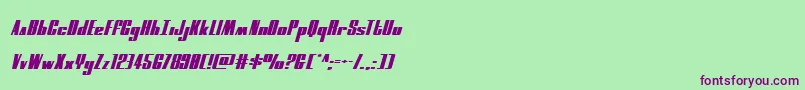 moonrunnerextrasquatital Font – Purple Fonts on Green Background