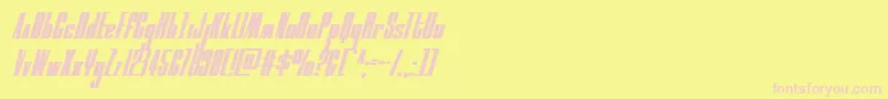moonrunnerital-fontti – vaaleanpunaiset fontit keltaisella taustalla
