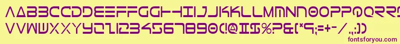 TeleMarinesCondensed Font – Purple Fonts on Yellow Background