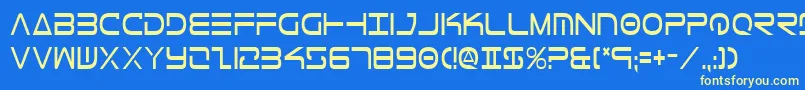 TeleMarinesCondensed Font – Yellow Fonts on Blue Background