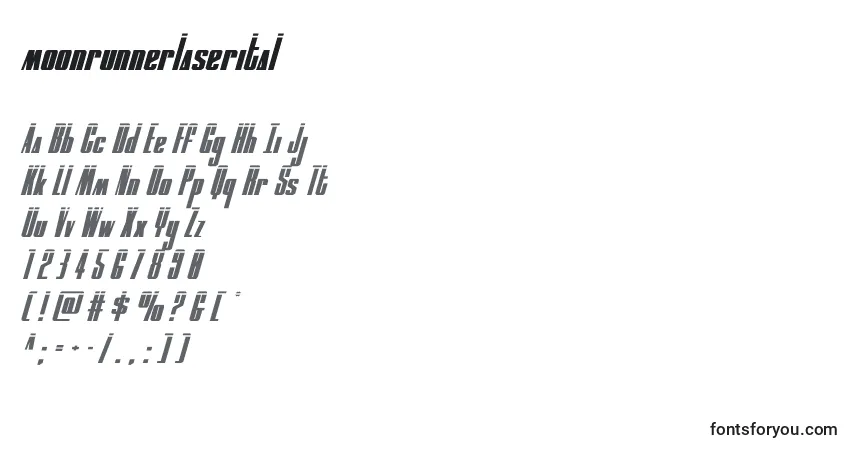Moonrunnerlaserital (134910)-fontti – aakkoset, numerot, erikoismerkit