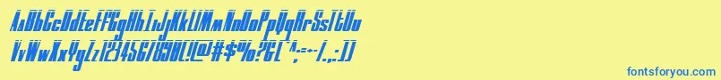 moonrunnerlaserital Font – Blue Fonts on Yellow Background