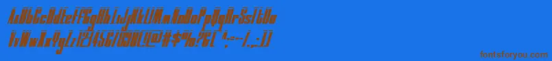 Czcionka moonrunnerlaserital – brązowe czcionki na niebieskim tle