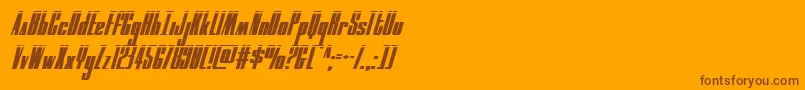 moonrunnerlaserital Font – Brown Fonts on Orange Background
