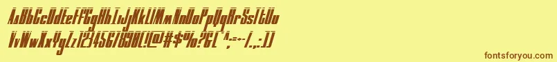 moonrunnerlaserital Font – Brown Fonts on Yellow Background