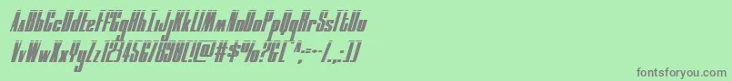 moonrunnerlaserital-Schriftart – Graue Schriften auf grünem Hintergrund