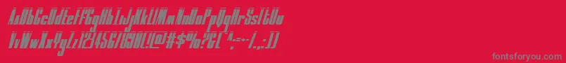 フォントmoonrunnerlaserital – 赤い背景に灰色の文字