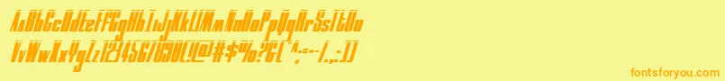 moonrunnerlaserital Font – Orange Fonts on Yellow Background