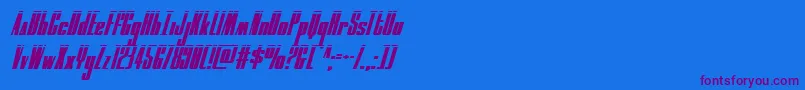 moonrunnerlaserital Font – Purple Fonts on Blue Background