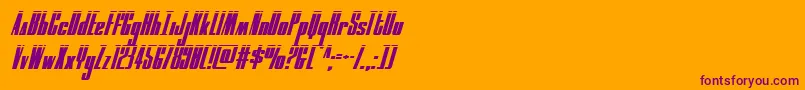 moonrunnerlaserital Font – Purple Fonts on Orange Background