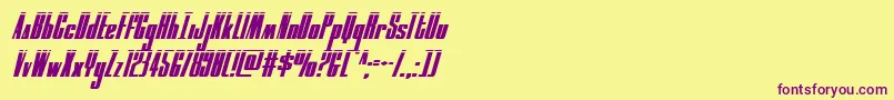 moonrunnerlaserital Font – Purple Fonts on Yellow Background