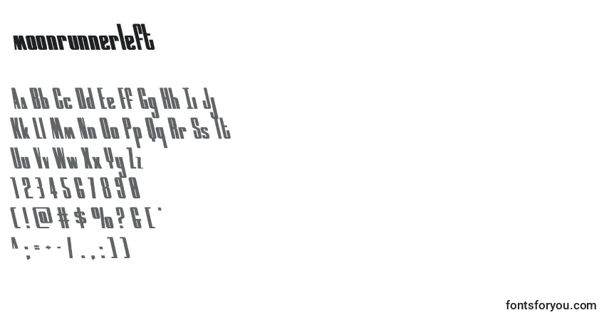 Шрифт Moonrunnerleft (134912) – алфавит, цифры, специальные символы