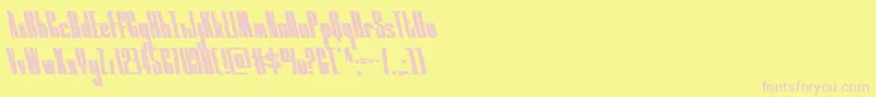 moonrunnerleft-Schriftart – Rosa Schriften auf gelbem Hintergrund