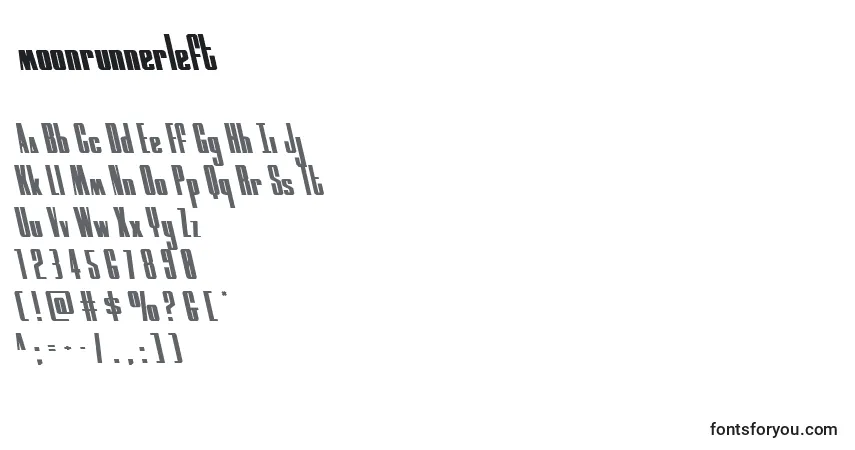 Schriftart Moonrunnerleft (134913) – Alphabet, Zahlen, spezielle Symbole