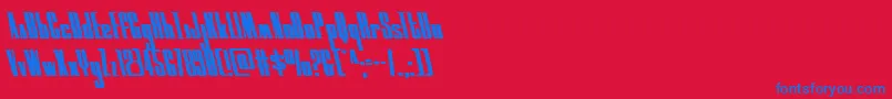 フォントmoonrunnerleft – 赤い背景に青い文字