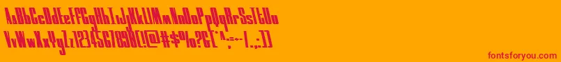 moonrunnerleft-Schriftart – Rote Schriften auf orangefarbenem Hintergrund