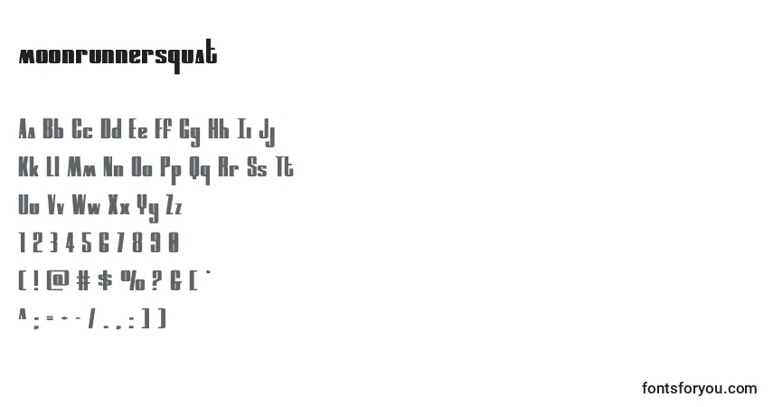 Moonrunnersquat (134914)-fontti – aakkoset, numerot, erikoismerkit