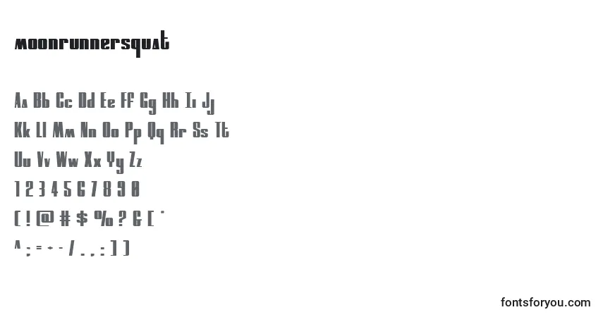 A fonte Moonrunnersquat (134915) – alfabeto, números, caracteres especiais