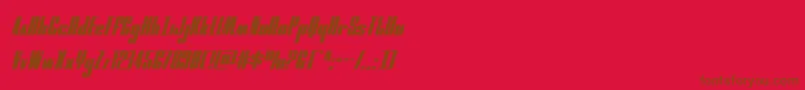 Fonte moonrunnersquatital – fontes marrons em um fundo vermelho