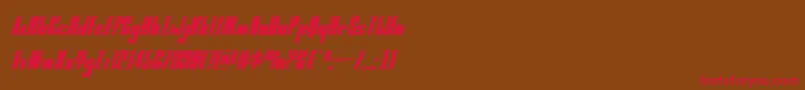 moonrunnersquatital-Schriftart – Rote Schriften auf braunem Hintergrund