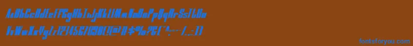 moonrunnersquatital Font – Blue Fonts on Brown Background