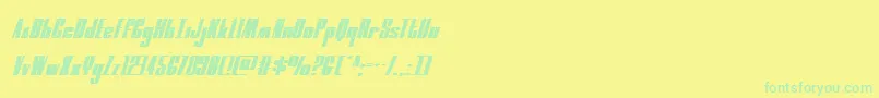 Czcionka moonrunnersquatital – zielone czcionki na żółtym tle