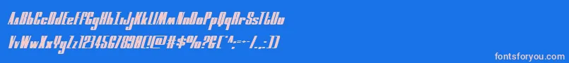 moonrunnersquatital Font – Pink Fonts on Blue Background