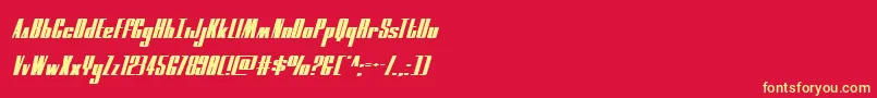 moonrunnersquatital Font – Yellow Fonts on Red Background