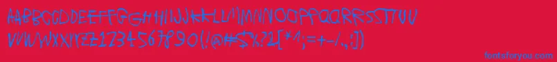 Moons of Jupiter, Europa Font – Blue Fonts on Red Background