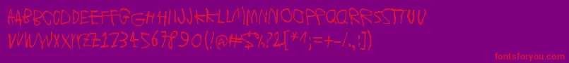 Moons of Jupiter, Europa Font – Red Fonts on Purple Background