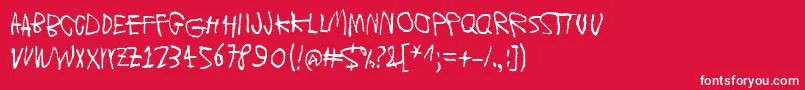 Moons of Jupiter, Europa Font – White Fonts on Red Background