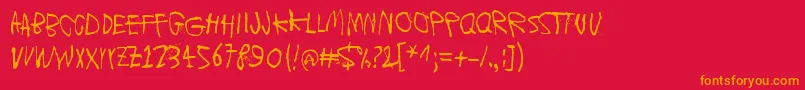 Moons of Jupiter, Io Font – Orange Fonts on Red Background