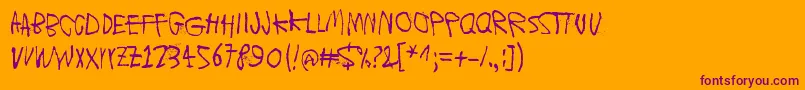 Шрифт Moons of Jupiter, Io – фиолетовые шрифты на оранжевом фоне