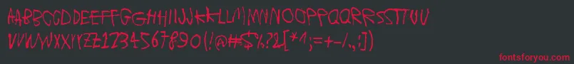 Moons of Jupiter, Io Font – Red Fonts on Black Background