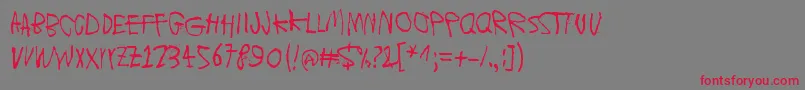 Moons of Jupiter, Io Font – Red Fonts on Gray Background