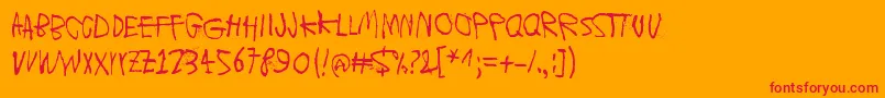 Moons of Jupiter, Io Font – Red Fonts on Orange Background